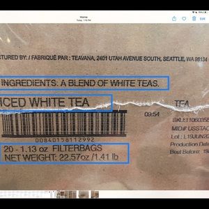 Starbucks Teavana Iced White Tea-makes 60 gallons!
